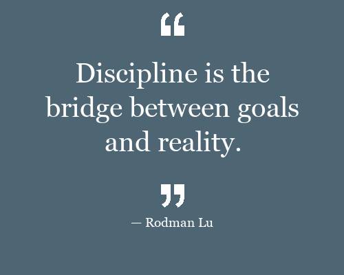 Discipline is the vridge vetween goles